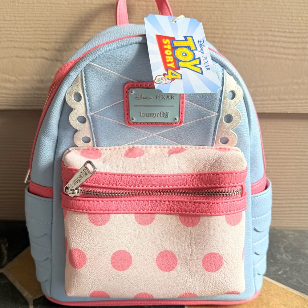 Loungefly Disney Toy Story Kids Backpack - Light Blue and Pink Polka Dot